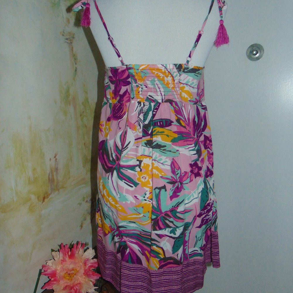 Sleep Well Women's Purple Pink Tropical Floral Crochet Sleepwear Nighty sz 8 - Picture 4 of 8